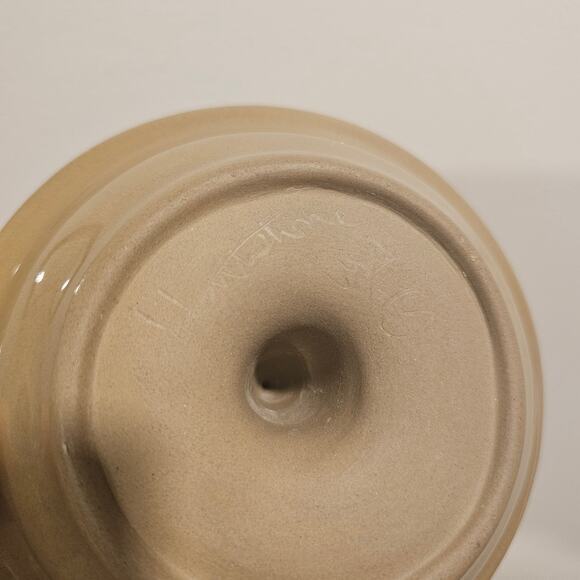 Ceramic Hartstone Pottery Apple Baker Ring Holder Dish Blue and Tan‎ - Picture 9 of 9